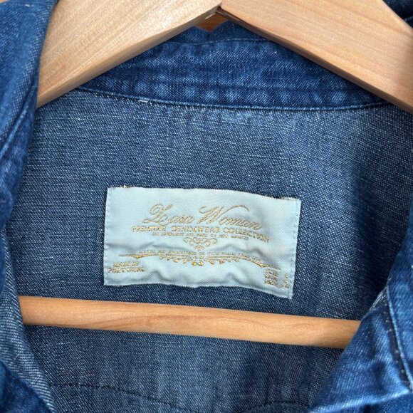 Zara Woman Denim/Jean Snap Shirt - S - Picture 3 of 6